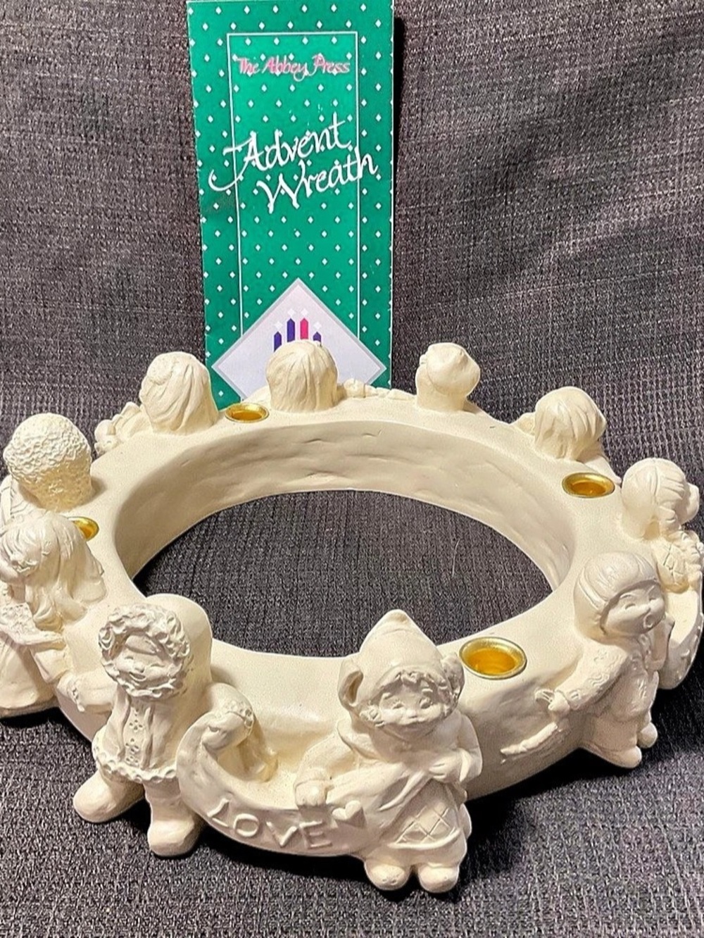 Abbey Press Children of the World Advent Wreath Figurine Candle Holder